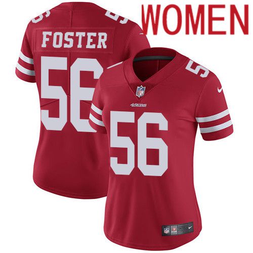 Women San Francisco 49ers #56 Reuben Foster Nike Red Vapor Limited NFL Jersey->women nfl jersey->Women Jersey